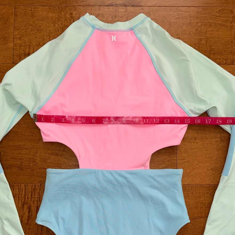 LoveShackFancy x Hurley Women's Colorblock One Piece Long Sleeved Surf Suit - Picture 8 of 13